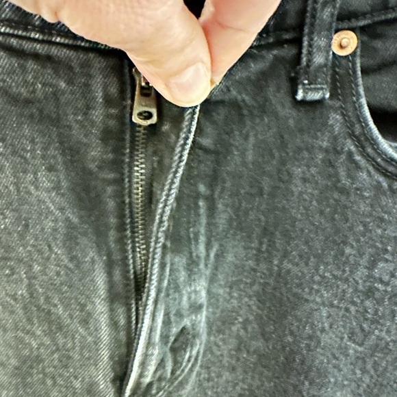 Abercrombie & Fitch Woman 90’s relaxed split hem jean 28 black cotton boho chic - Picture 5 of 11